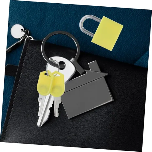 Vista 4 de Mini cerradura de equipaje de metal con candados de colores clave para mochilas, maletas y casilleros escolares, construcción para viajes y seguridad