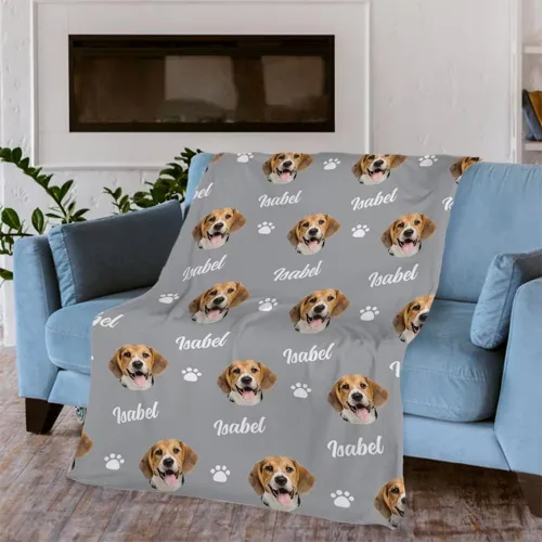 Vista 2 de yky Mantas personalizadas con fotos de mejor amigo, manta personalizada para mascotas, manta personalizada con foto, manta de franela con foto