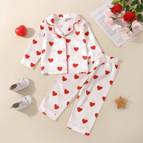 Vista 99 de Conjunto de pijama de manga larga con botones para niña pequeña, conjunto de ropa de dormir