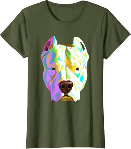 Vista 102 de Colorida camiseta Dogo Argentino, Negro, S