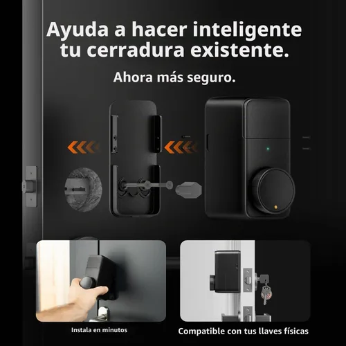 Vista 4 de SwitchBot Smart Lock Pro (plateado), actualización de cerrojo sin llave para cerrojos existentes, sin taladro para inquilinos, bloqueo automático