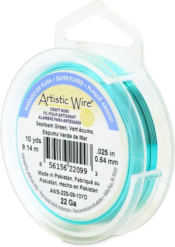 Vista 52 de Artistic Wire, Alambre de cobre de color chapado en plata de calibre 18, resistente al deslustre, amatista, 20 pies