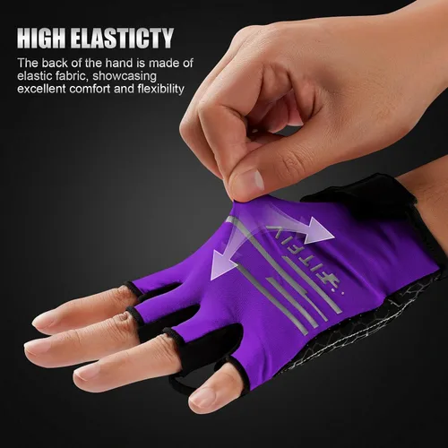 Vista 2 de Guantes de ciclismo para hombres y mujeres, guantes de ciclismo de medio dedo, guantes de entrenamiento adecuados para deportes al aire libre