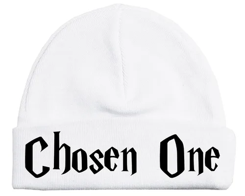Vista 45 de Sombrero de bebé Wizard - Chosen One (tela negra - diseño dorado)