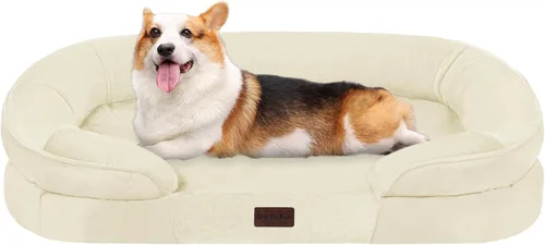 Vista 12 de Dwanton - Cama ortopédica para perros medianos con espuma de gel de memoria, sofá impermeable para perros, cama lavable para mascotas con cojín
