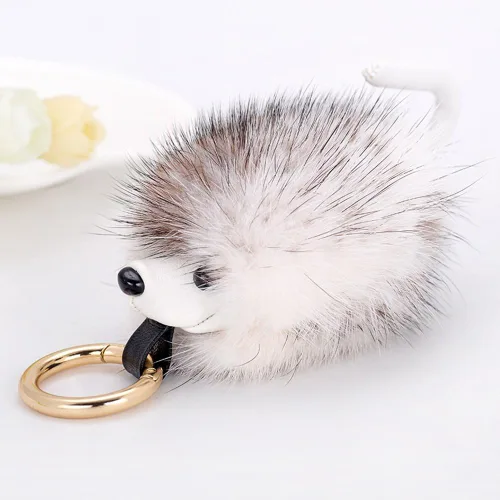 Vista 2 de Toim Cute Fur Llavero de peluche con forma de erizo Animal Llavero Car & bolsa accesorio, ideal Ornamento colgante para bolso, teléfono celular