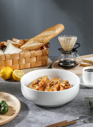Vista 4 de Onniyor Ensaladeras grandes de porcelana, cuencos grandes de 110 onzas (10 pulgadas), juego de cuencos resistentes para pasta, cuencos para mezclar