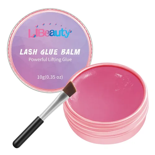 Vista 9 de Libeauty - Bálsamo adhesivo para elevación de pestañas, adhesivo fuerte pegajoso con sabor a fruta para permanente de pestañas y cejas, bálsamo