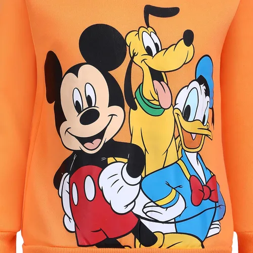 Vista 4 de Disney Mickey Mouse - Conjunto de sudadera y pantalón deportivo para niños pequeños y niños pequeños, azul o rojonegro o naranjaazul marino