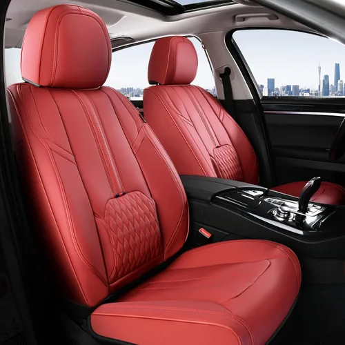 Vista 10 de Coverado Funda de asiento de automóvil, funda de asiento delantero para automóvil, protector de asiento de automóvil de cuero impermeable, fundas