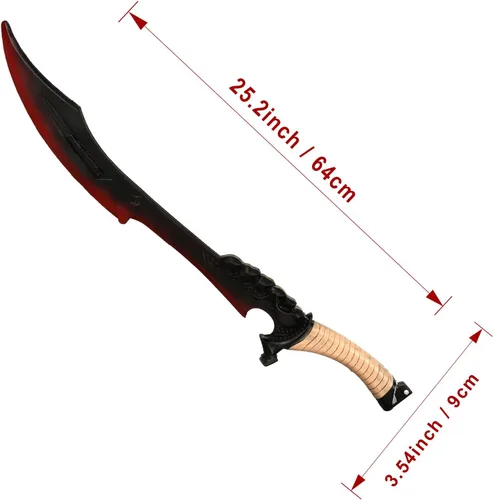 Vista 3 de HOTTERCOS Espada pirata de espuma falsa de fantasía de 25 "para Halloween