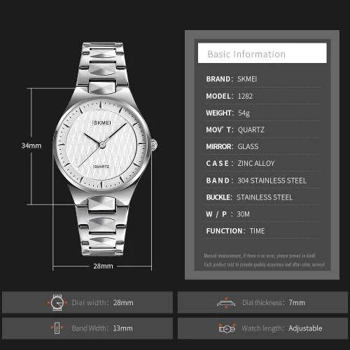 Vista 6 de SKMEI - Reloj impermeable para mujer, reloj de pulsera para mujer