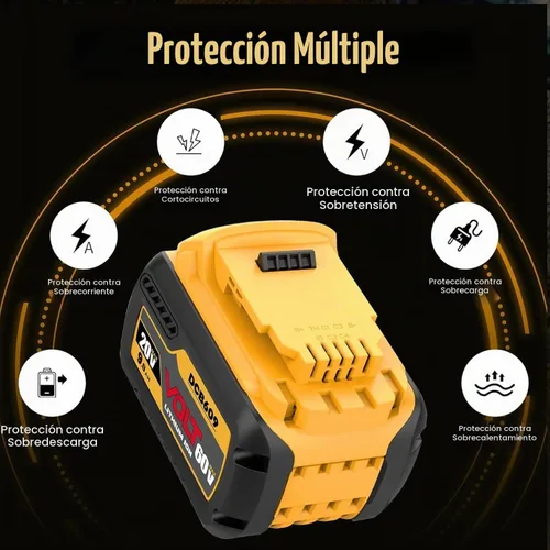 Vista 2 de 60V MAX 9000mAh Reemplazo para batería Dewalt de 60 voltios DCB606 DCB609 DCB612 DCB615 Compatible con herramientas eléctricas originales de 20V/60V