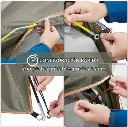 Vista 6 de CAMEL CROWN Tiendas de campaña para acampar 4/8 personas, impermeables, configuración rápida, plegables, para mochileros al aire libre, para 4 Marrón