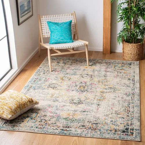 Vista 71 de Safavieh MAD473E - Tapete con diseño de medallón desgastado, bohemio elegante, colección Madison, no suelta pelos, fácil de cuidar, alto tránsito