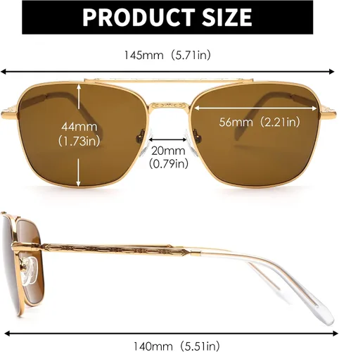 Vista 5 de JIM HALO Gafas de sol retro cuadradas estilo aviador con lente de cristal de alta calidad, gafas planas de metal para hombres y mujeres