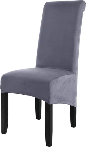 Vista 9 de ele ELEOPTION Fundas grandes de terciopelo y elastano para silla, fundas protectoras suaves y elásticas para silla, extraíbles y lavables para Negro