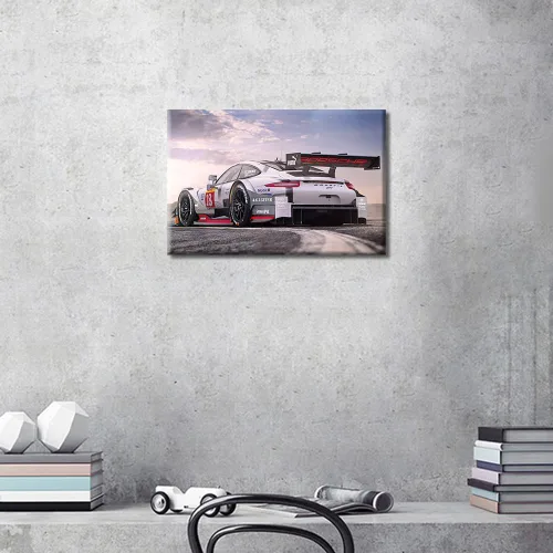 Vista 4 de TUMOVO 1 panel de lienzo de automóvil deportivo para sala de estar, pintura moderna de auto de carreras para hombres, niños, dormitorio, automóvil