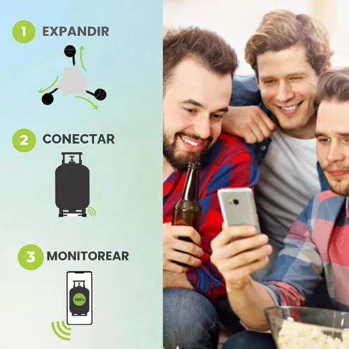 Vista 5 de Sensor inalámbrico de medidor de tanque de propano – Indicador de nivel de propano Bluetooth para barbacoa, camping y cocina al aire libre – Monitor