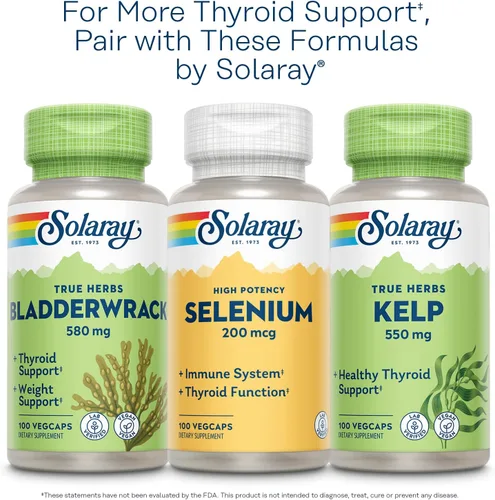Vista 7 de Solaray Yodo 500 mcg, suplemento de yodo para apoyo suprarrenal y tiroideo saludable, energía, metabolismo y enfoque, yoduro de potasio, vegano