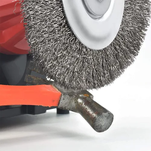 Vista 3 de 5 cepillos de rueda prensados de alambre de acero inoxidable de 3 pulgadas con orificio de 1/4 pulgadas para amoladora angular, limpieza y pulido