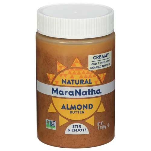 Vista 6 de MaraNatha Mantequilla cremosa natural de almendras crudas, tarro de 16 onzas