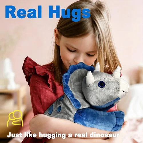 Vista 2 de Weighted Dinosaur Plush Toy, 23.5"/4.5 Pounds, Giant Blue Triceratops Dinosaur Plush, Autism Sensory Toys, Anti-Stress Weighted Stuffed Animals for