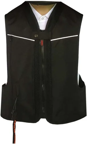 Vista 3 de Chaleco inflable reflectante con bolsa de aire para motocicleta, con diseño de malla 3D (negro, pequeño)