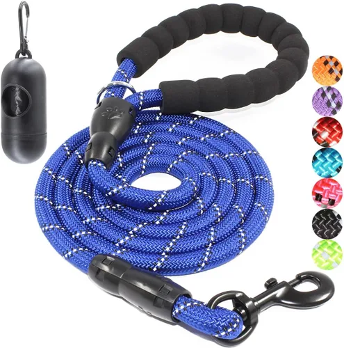 Vista 30 de BAAPET - Correa para perro de 2, 4, 5, 6 pies con mango acolchado cómodo y hilos altamente reflectantes para perros pequeños, medianos y grandes
