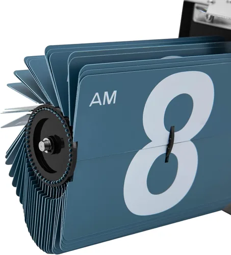 Vista 5 de Reloj con tapa de alta precisión, estilo retro, reloj de estante de escritorio, mecánico clásico, pantalla digital, reloj de pared alimentado por