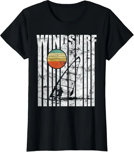 Vista 41 de Camiseta vintage de windsurf con regalo vintage de windsurf, Negro, S