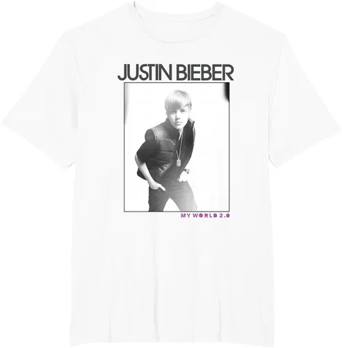 Vista 5 de Justin Bieber Camiseta oficial de My World 2.0 Photo, Blanco