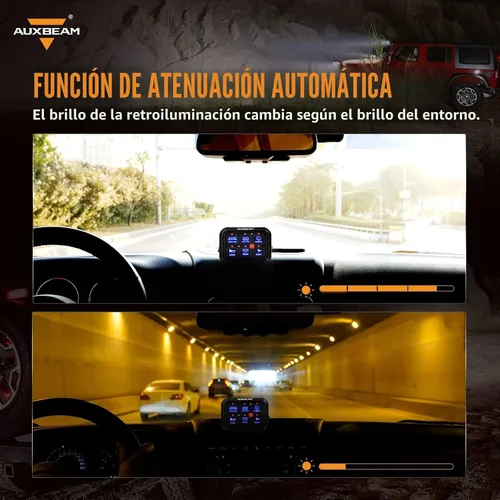 Vista 5 de Auxbeam Panel de interruptor de 6 bandas BC60 Sistema de relé de control de circuito universal, interruptor LED regulable automático, panel