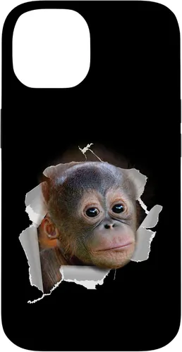Vista 4 de Funda para disfraz con cara de Utan para iPhone 16 con diseño divertido de mono Orang Utan