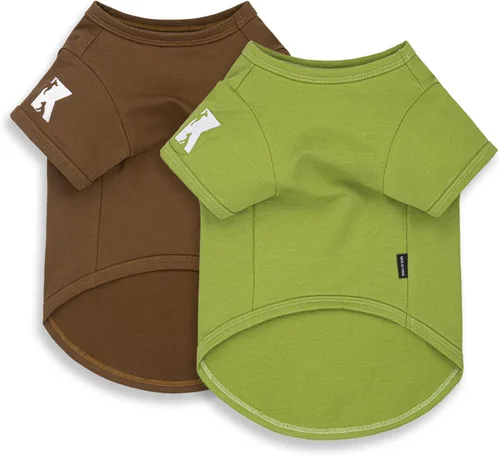 Vista 10 de Koneseve Camisas para perros, ropa de algodón suave para perros, camiseta elástica para perros pequeños, medianos y grandes, camisa de gato azul
