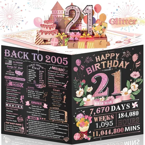 Vista 23 de Tarjeta de cumpleaños número 10 para niña, niño, nieto, nieta, hijo, hija, gigante, desplegable, “Happy 10th Year Old”, decoración, regalo de Negro