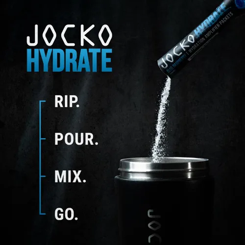 Vista 6 de Jocko Fuel Hydrate - Paquetes de electrolitos en polvo, naranja isla y frambuesa azul, paquetes amplificadores de hidratación para recuperación