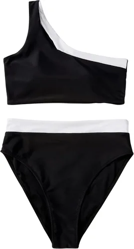 Vista 89 de MOOSLOVER Traje de baño de dos piezas con corte alto y cintura alta para mujer