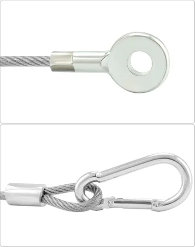 Vista 8 de QWORK Cables de seguridad para luces de escenario de 11.8 pulgadas, paquete de 20 cables de iluminación de DJ de acero inoxidable, cable