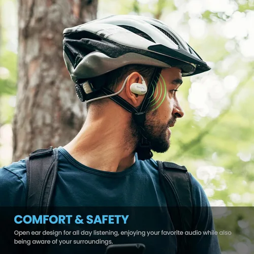 Vista 6 de BASN AirS1 - Auriculares de oreja abierta, Bluetooth 5.3 conducción de aire, auriculares deportivos ENC con sonido premium y llamadas claras, IPX5
