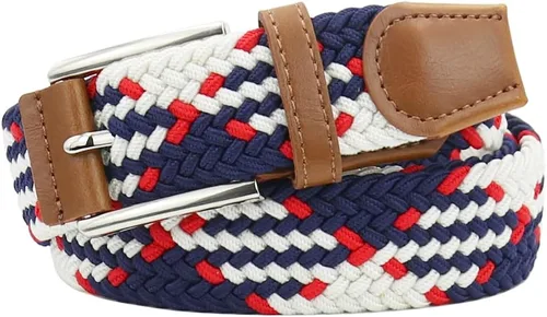 Vista 25 de Cinturones trenzados elásticos tejidos de colores mixtos para Beige