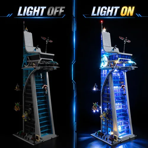 Vista 3 de Kit de iluminación LED para Lego 76269 Marvel Avenger Tower Building Set (sin modelo), juego de luces compatibles con Marvel Lego 76269 - sin juego