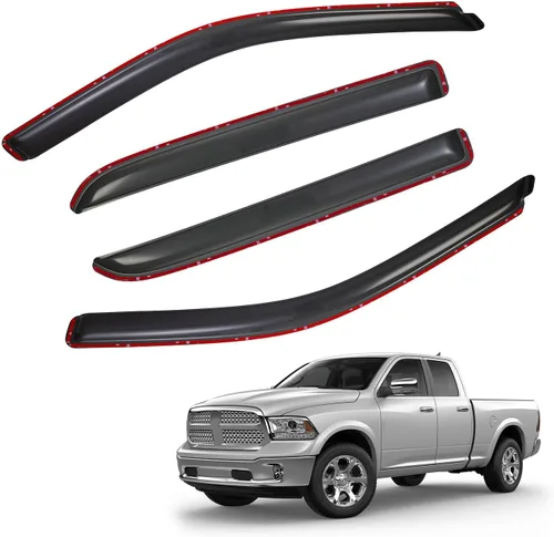 Vista 32 de Protectores de lluvia en canal compatibles con Isuzu D-Max 2004-2010 Double/EXT CAB; 2004-2012 Chevrolet/GMC Colorado/Canyon Crew Cab solamente
