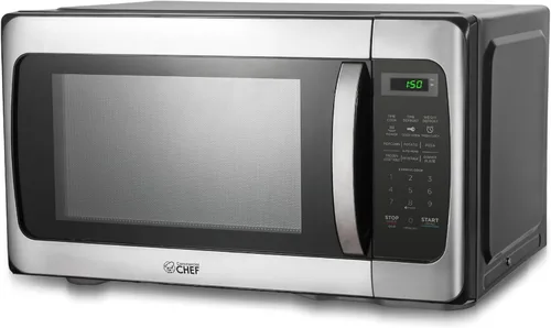 Vista 11 de Microondas Commercial CHEF de 0.7 pies cúbicos con 10 niveles de potencia, microondas de 700 W con pantalla digital, con cerradura de seguridad