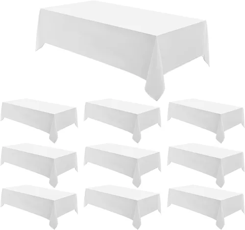 Vista 24 de Mantel Cuadrado 52 x 52 Pulgadas Manteles Negros Resistente a Manchas y Arrugas Lavable de Poliéster para Fiestas, Buffets y Bodas Mantel