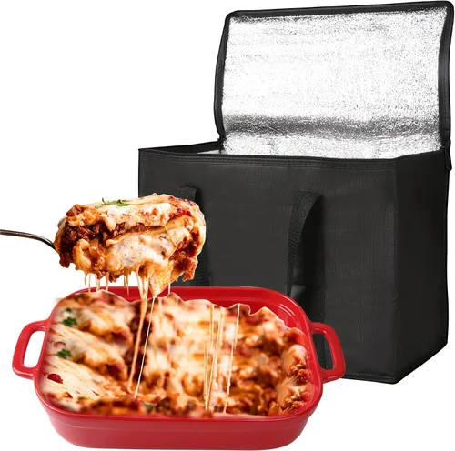 Vista 13 de musbus - Paquete de 2 bolsas aislantes reutilizables para comestibles, bolsa enfriadora plegable para comestibles, bolsa aislante grande resistente