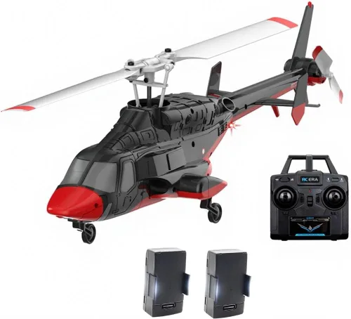 Vista 6 de Modelo de helicóptero RC, A61 escala 1/53 Air-Wolf 2.4G 4CH avión RC de un solo rotor con retención de altitud de flujo óptico