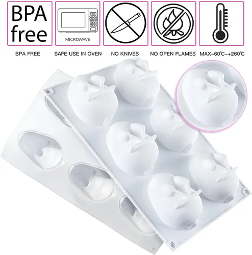 Vista 6 de Molde de silicona para conejito de Pascua, molde de silicona para conejo, molde de silicona 3D, moldes de silicona para conejito de Pascua, molde