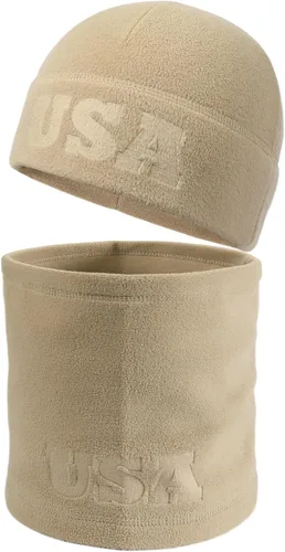 Vista 9 de Juego de 2 polainas de forro polar cálido, estampado en relieve del ejército de Estados Unidos, equipo militar de invierno, gorro de calavera
