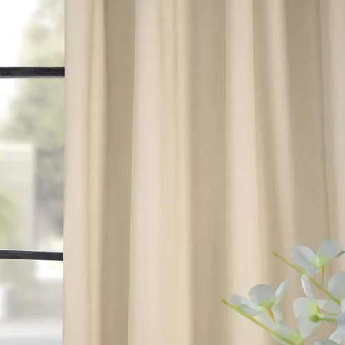 Vista 7 de HPD Half Price Drapes Cortinas plisadas de algodón liso para sala de estar, 25 x 84 (1 panel), PRCT-S15B-84-FP, color crema inglés Crema inglesa
